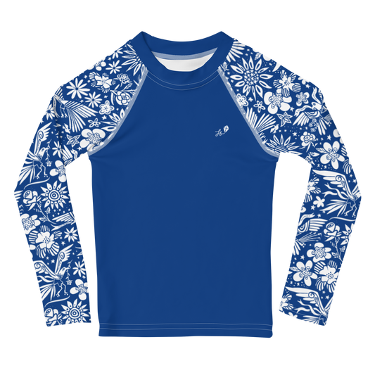 Free Birds Little Kids Rash Guard Blue