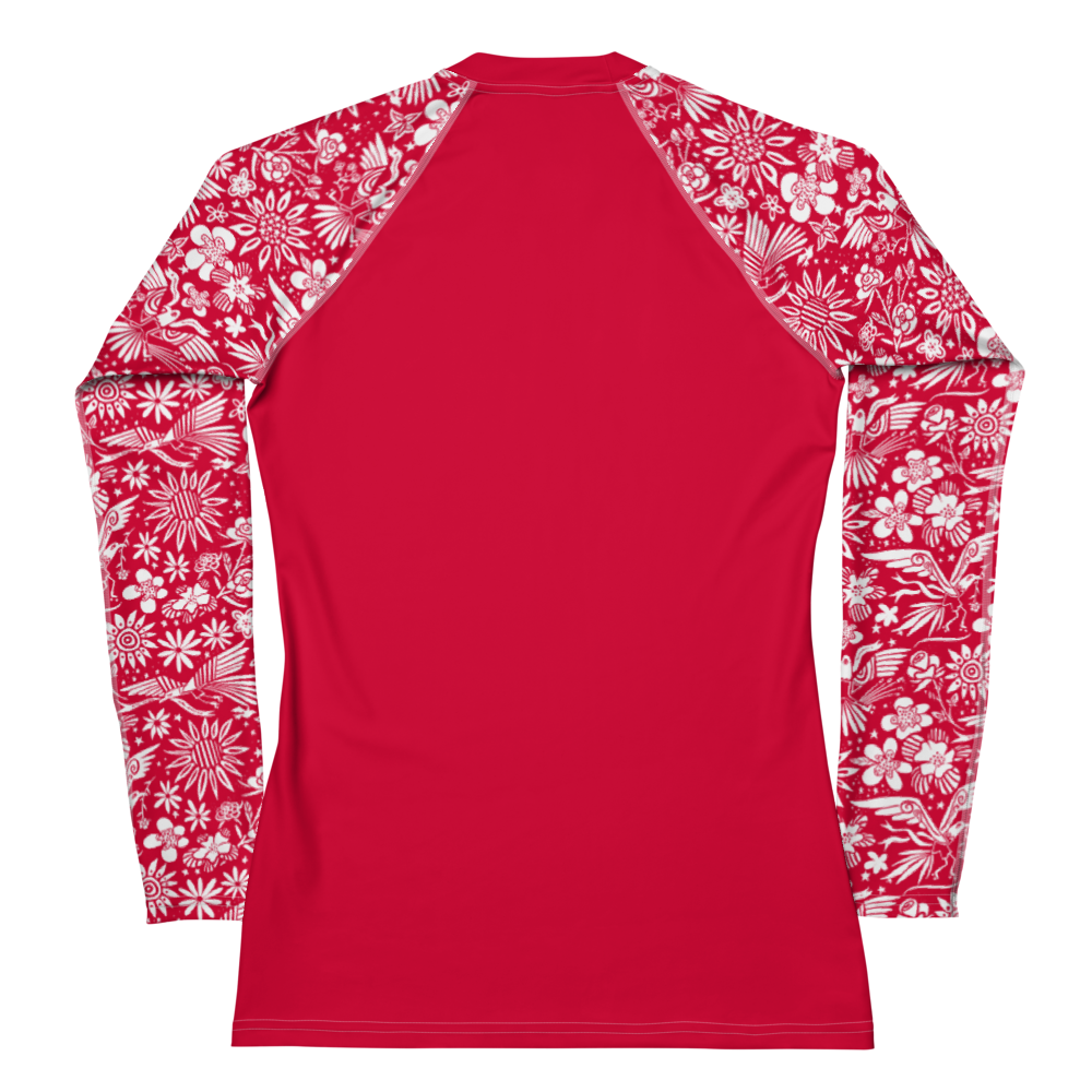 Free Birds Women's Rash Guard Red