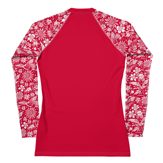 Free Birds Women's Rash Guard Red